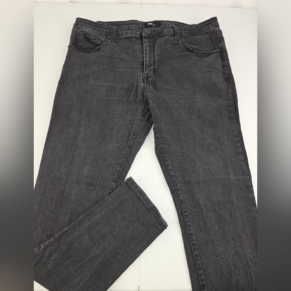 Fashion Nova NovaMen Men's Black Wash Jeans Size 38X30 Stretchy B-2928